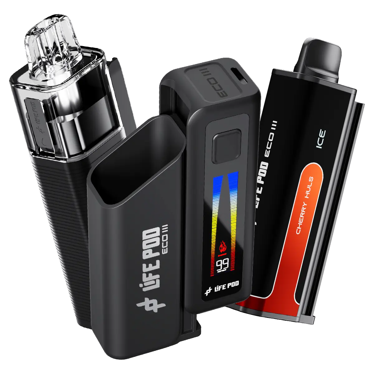Life Pod ECO 3 kit: device, pre-filled cartridge and adapter