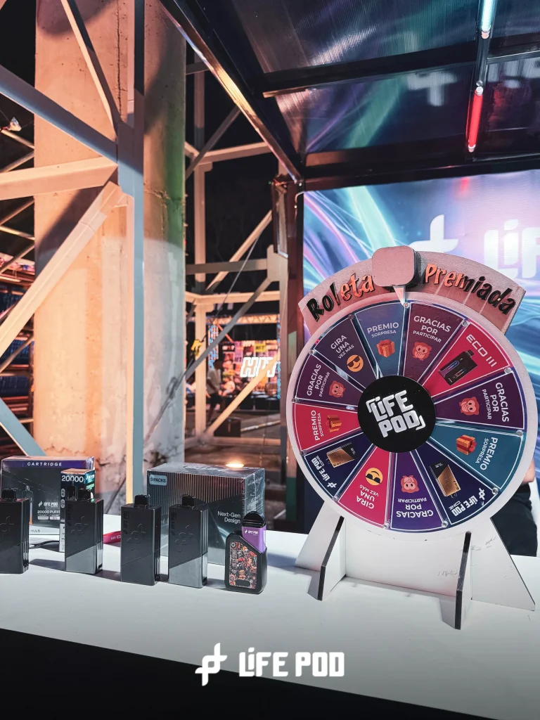 Life Pod prize wheel at the Reciclarte 2026 stand